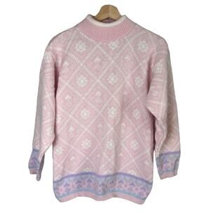 Vintage Spunky Fairy Kei Knit Sweater Pink Purple‎ Sz Medium